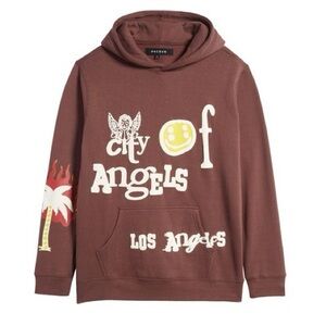 Brown Graphic‎ Hoodie with Los Angeles Print